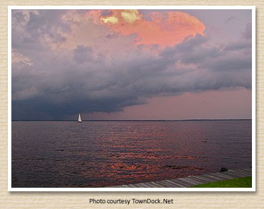 A dramatic sunset on the Neuse River off Oriental